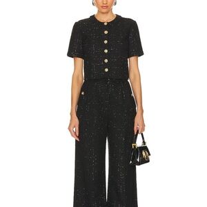 Amanda Uprichard Black Matching Top & Pants Set XS